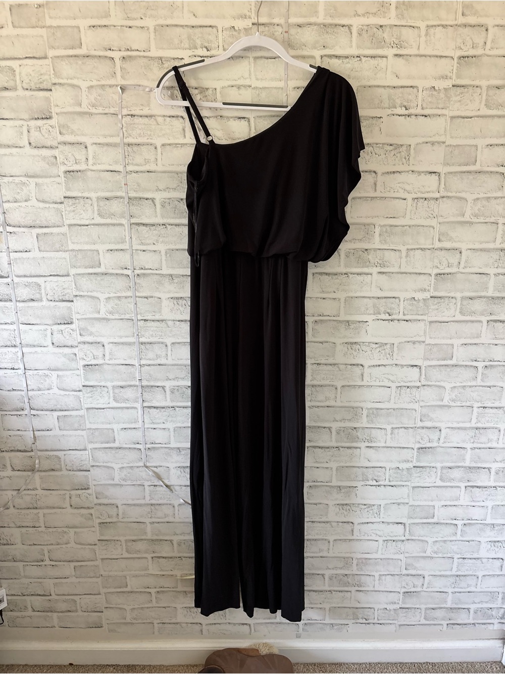 Soho Apparel One-Shoulder Black Maxi Dress